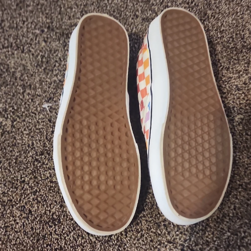 Vans Multicolor Checkered Slip-Ons, Size 10 - Picture 3 of 6